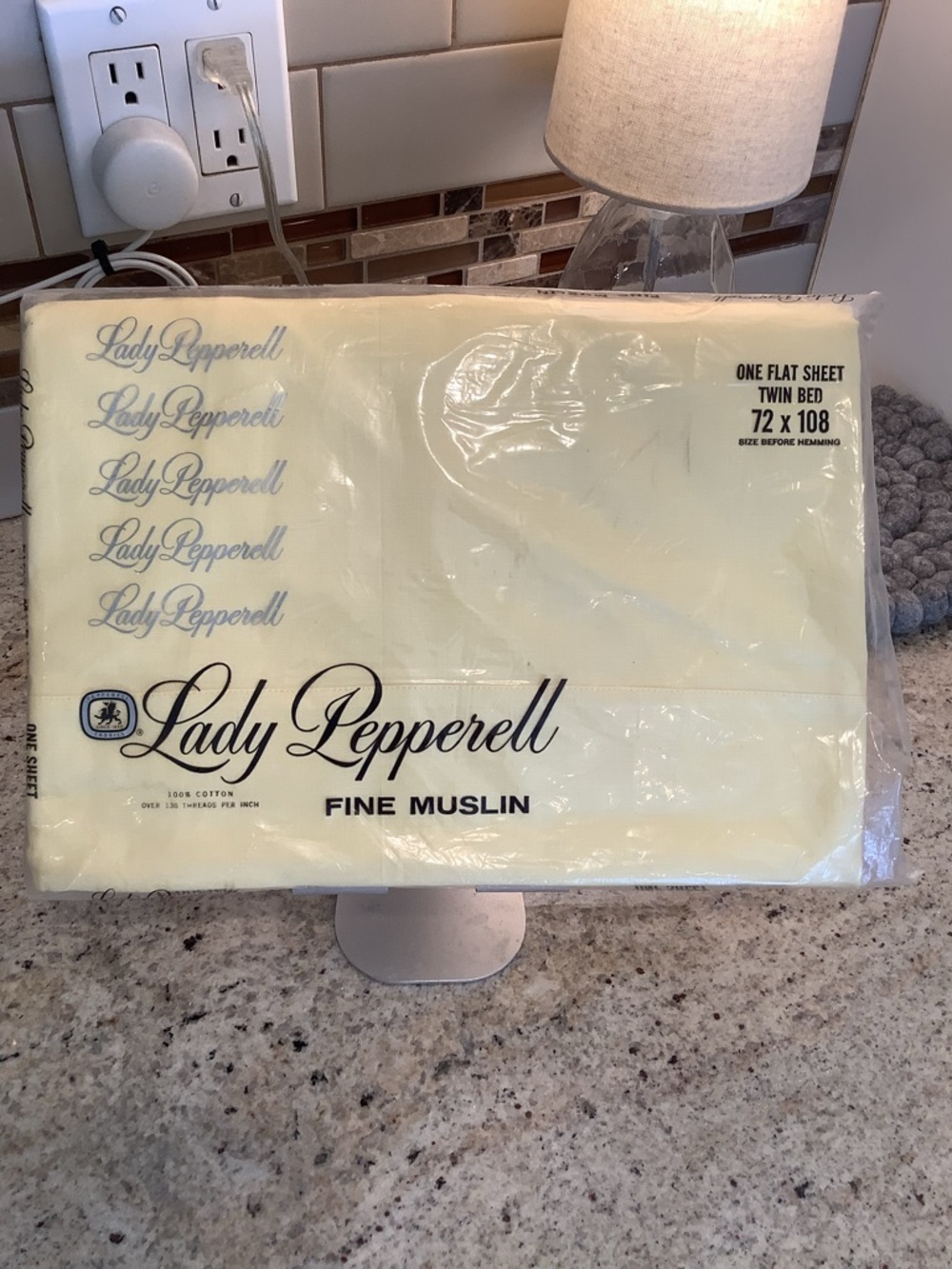 Vintage Yellow Fine Muslin Twin Flat Sheet by Lady Pepperell